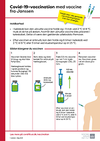 Lille billede af information til vaccinator om covid-19-vaccine fra Janssen