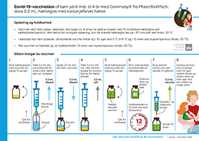 Lille billede af information om optøning og blanding af covid-19-vaccine fra Pfizer-BioNTech
